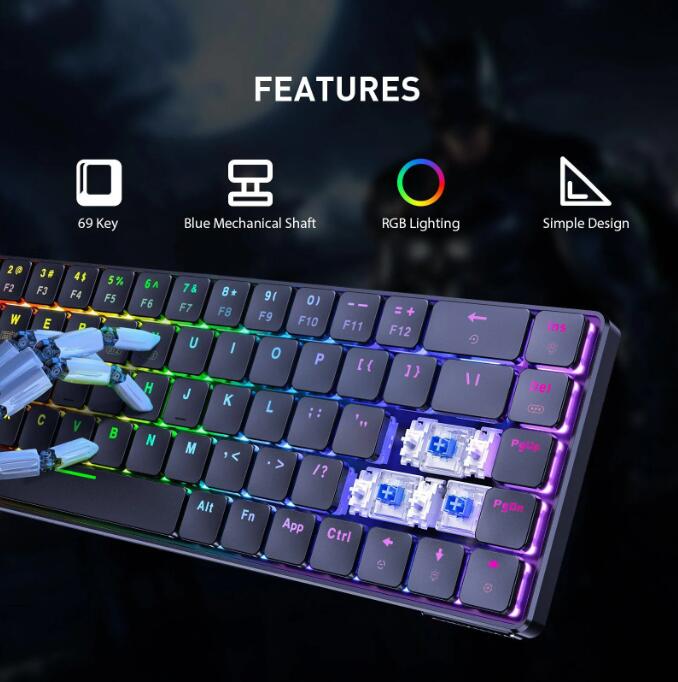 Xulu 69 Key RGB Bluetooth Keyboard - XULU